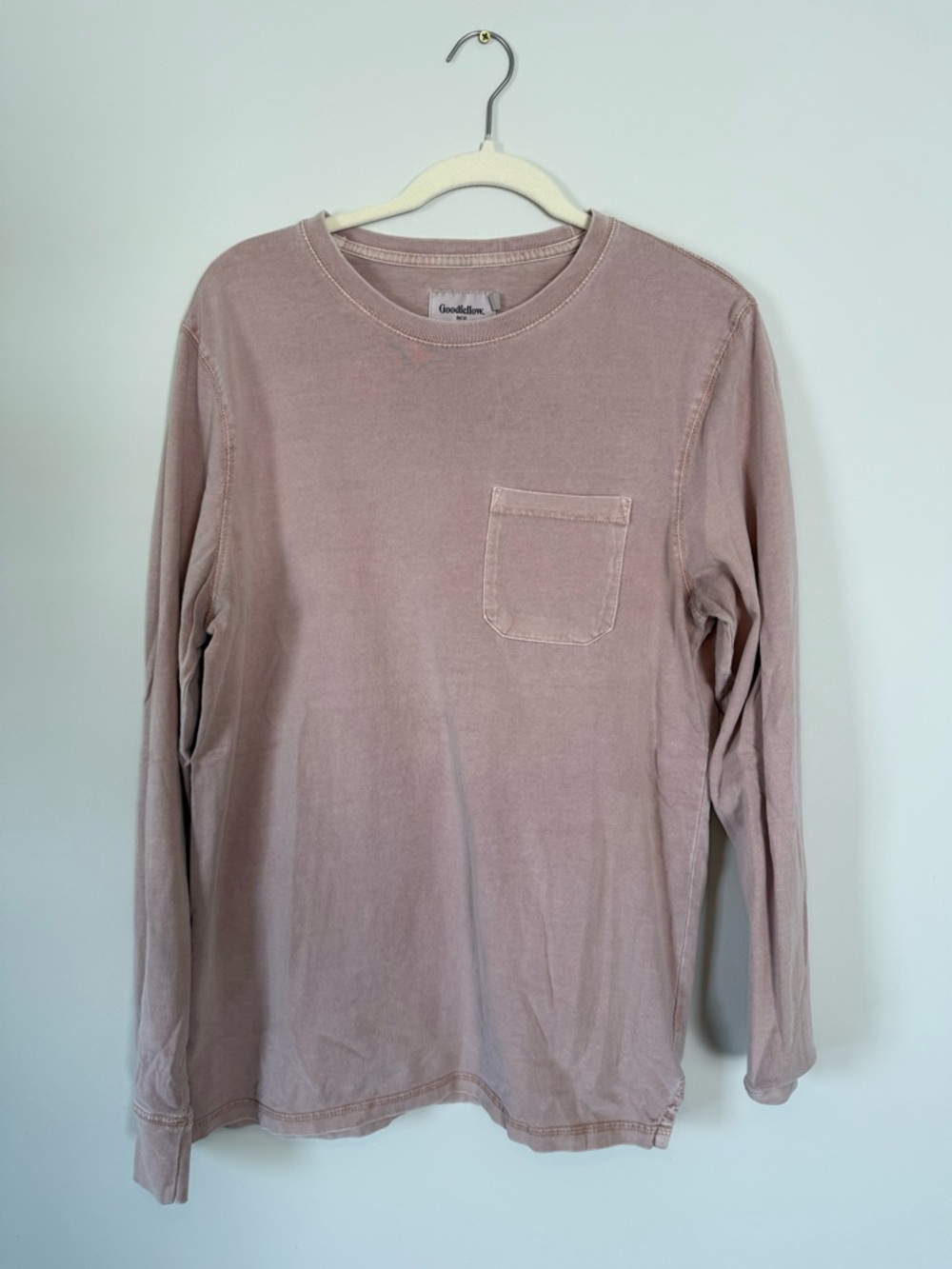 Like New Goodfellow & Co Men's Long-Sleeve Pocket Tee - Vintage Red